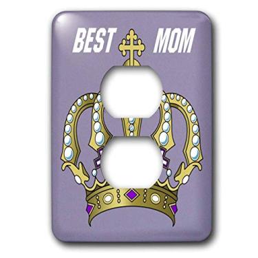 Imagem de 3dRose Tampa de 2 tomadas com coroa real com melhor mãe lsp_41658_15,24 cm