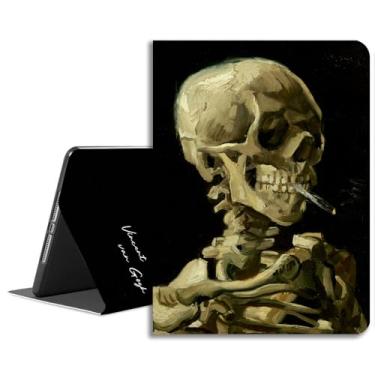 Imagem de LiMon Arts Capa protetora compatível com iPad Mini 5ª/4ª geração de 7,9 polegadas, capa protetora, couro durável com suporte para lápis, preto, adorável, legal, elegante, Van Gogh, pintura famosa