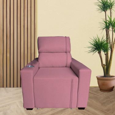 Imagem de Poltrona Retratil e Reclinavel Com Porta Copo Maisa Rosa