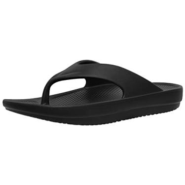Imagem de Beslip Chinelo ortopédico feminino com suporte de arco, chinelo macio para fascite plantar, Preto, 7.5-8