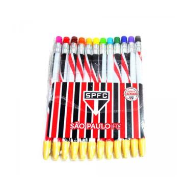 Imagem de Jogo Com 12 Lapiseiras De Cor São Paulo FC SPFC - mileno