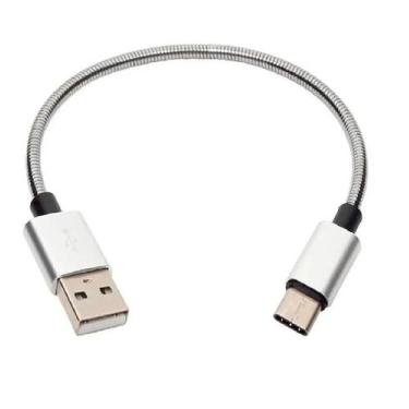Imagem de Cabo Type C Usb Power Bank Curto Blindado Turbo 6A - 24 Cm - Peining
