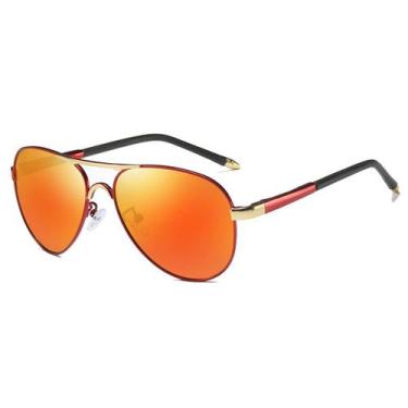 Imagem de Óculos De Sol Vinkin Masculino Polarizado UV400 Luxuoso, Laranja