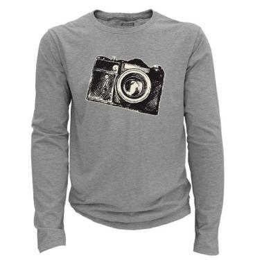 Imagem de Camiseta manga longa - Câmera Fotográfica - DASANTIGAS, Silver, Silver