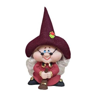Imagem de Estatueta Vovo Nana Bruxinha Conselheira Roupa VINHO - Decore Casa