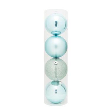 Imagem de Bolas em Tubo Mint 12cm - 04 unidades - Cromus Natal - Rizzo