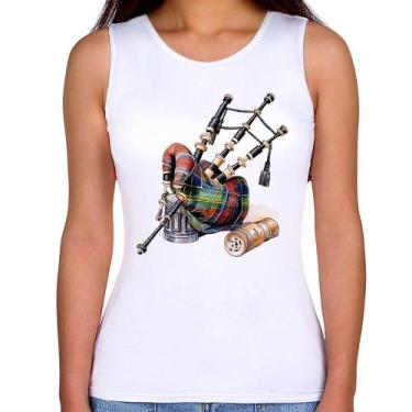 Imagem de Regata Feminina Gaita de Foles - Foca na Moda, Branco, GGG