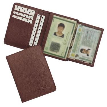 Imagem de Carteira Compacta Couro RFID Blocking 20-R Raffai Couros, Bordô