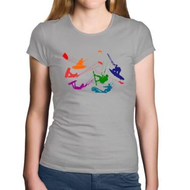 Imagem de Baby Look Algodão Kite Surf Freestyle - Foca na Moda, Cinza, P