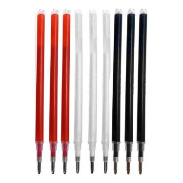 Imagem de 9 Refil Caneta Mágica Apaga Calor Tecido Branco Preto Vermel - Evolver