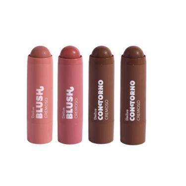 Imagem de Kit Blush e Contorno Dailus Cremoso Em Stick 4 Cores Lançamento