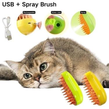 Imagem de MELHOR ESCOVA 3 EM 1 PARA GATO! Vapor, Massagem e Penteador - Infinity