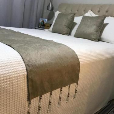Imagem de Peseira Casal/Queen Com Pedraria Jacquard 2 Capas Almofadas - INGRID B