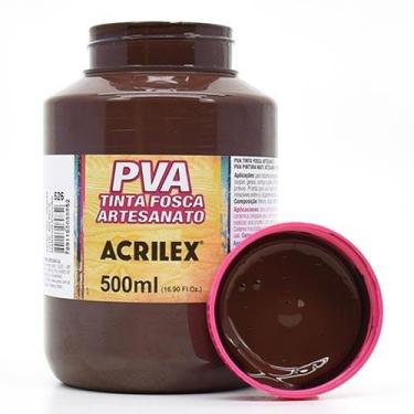 Imagem de Tinta PVA Fosca para Artesanato 500ml - Acrilex, 526 - MARROM ESCURO