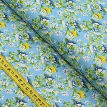 Imagem de Tecido Estampado para Patchwork - Deep Blue Floral (0,50x1,40) - Fabri