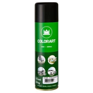 Imagem de Tinta Spray Colorart Uso Geral Cor Preto Brilhante Secagem Rápida Inte