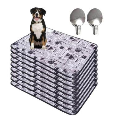 Imagem de Kit com 9 Fraldas de Câes p/Chão 100x70 Jornal com ganchos - 3 Camadas