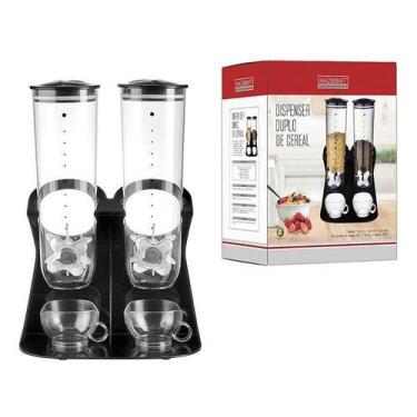 Imagem de dispenser de cereais duplo grãos cozinha acrílico 3 litros - Pool, Pad