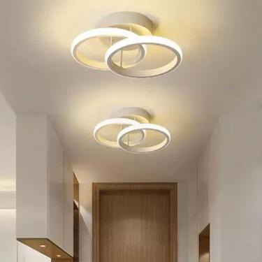 Imagem de Plafon Luminária LED Moderna Duplo redondo Branco 40W - GENÉRICA