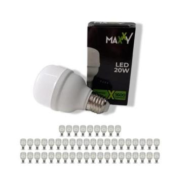 Imagem de Kit 50 Lâmpadas Led Bulbo 20w Frio (6500K) - Maxxy