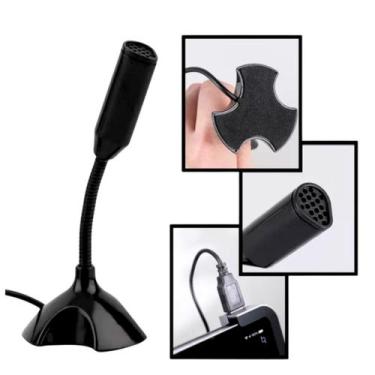 Imagem de Microfone De Mesa USB LE 917 PC Computador Notebook Ajustável 360º Por