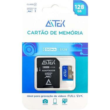 Imagem de Cartão de Memória 128Gb Aitek MicroSD Leitura até 80 MB/s e Gravação 3