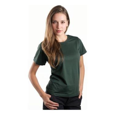 Imagem de Camiseta Feminina Baby Look Algodão Lisa Atacado Blusa - Vesttuario, V