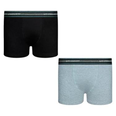 Imagem de Kit 2 Cueca Boxer Box Lupo Infantil Kids Algodão Original, Preto com c