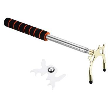 Imagem de PATIKIL Ponte retrátil para taco de bilhar, acessório de taco de sinuca de EVA com cabeça de ponte alta de metal removível para competição de mesa de sinuca, ouro/branco