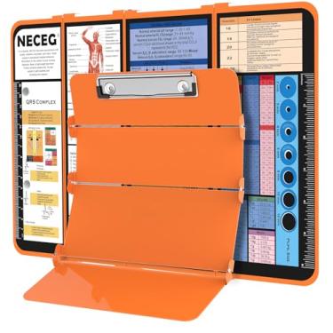 Imagem de NECEG Prancheta De Enfermagem Dobrável - 4 Camadas De Alumínio Para Enfermeiras Prancheta Dobrável Para Enfermagem Edição Médica Folhas De Dicas, Tamanho De Bolso Para Enfermagem Clipe Para Caneta Pr