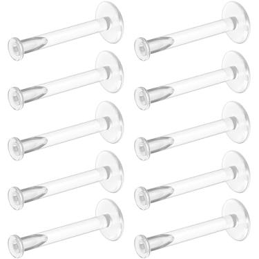 Imagem de Bioflex Brincos transparentes para esportes, trabalho, escola, cirurgia, ressonância magnética - Joia piercing transparente Labret Studs para orelhas, cartilagem, hélice, tragus, lábio, medusa, Monroe
