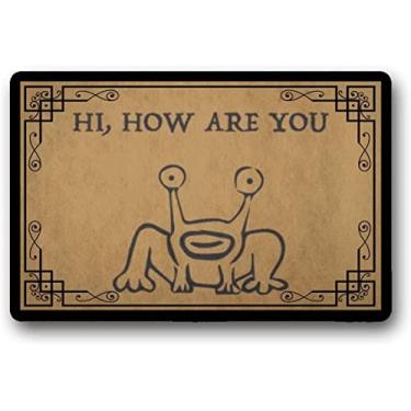 Imagem de Capacho Hi How are You Tapete engraçado sapo de boas-vindas Texas presente 40,6 x 61 cm