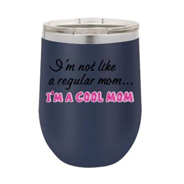 Imagem de Copo de vinho Cool Mom, presente de mãe legal, I'm a Cool Mom, copo de vinho de aço inoxidável de 340 g, presentes para ele, para ela, para meninos, para meninas, aniversário, ideia de presente de