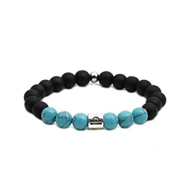 Imagem de MiniJewelry Pulseira masculina feminina 12 signos de aniversário do zodíaco turquesa elástica com contas Bênção Pulseira Constelações
