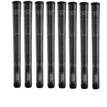 Imagem de Winn Grips 72Dt-Jbk Dri-Tac 2.0 Series Advance Polymer Technology, Pacote de 8 Peças de Empunhadura de Golfe - Tamanho Grande (+1/18")