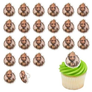 Imagem de Marvel Studios' Groot Cupcake Rings, 24 DecoPac I Am Groot Cupcake Decorations, Food Safe Guardians Of The Galaxy Cake Toppers, Party Favors – 24 Pack