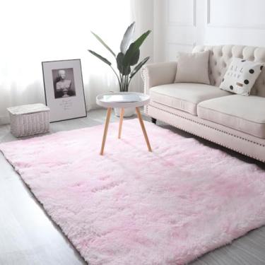 Imagem de Tapete fofo para sala de estar, quarto, decoração moderna para casa, tapete felpudo de pelúcia, tapetes de brincar para crianças, sofá, cabeceira, tapete de quarto, varanda, listras marrons, 50x80cm