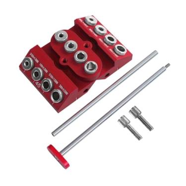 Imagem de WeiLaiKeQi Guia de furo de broca gabarito 30 45 90 graus ângulo localizadores kit broca para carpintaria cabo horizontal pós escadas corrimão