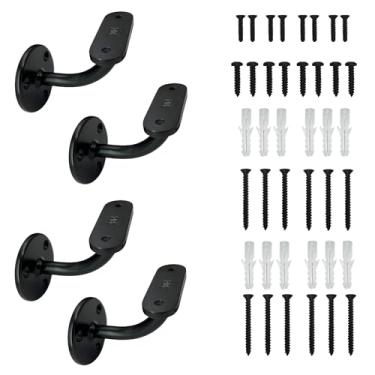 Imagem de Top Hardware Suporte de Corrimão de Parede de Aço Inoxidável 304 [Grau Marinho] para Corrimão de Escada de Madeira E Metal, Suporte de Tubo Quadrado de Superfície Plana, Acabamento Preto Fosco, Pacote