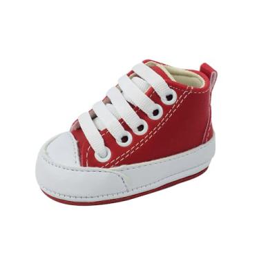 Imagem de Sapatinhos Bebê-Tenis recém-nascido primeiros passos, forrado com tecido espumado 14ao20 baby 1101D (Vermelho Branco, BR, Bebê, Numérico, 14)