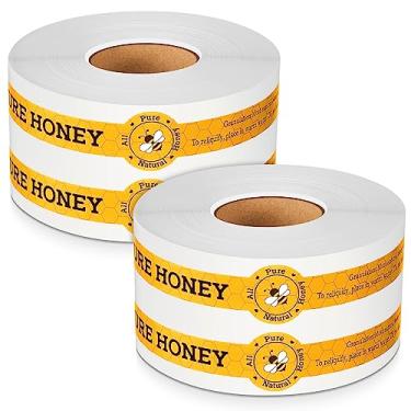 Imagem de Lincia 1000 adesivos de mel puro à prova de adulteração, 1 x 22 cm, adesivos de selos invioláveis, seguros e longos, etiquetas de mel para tampa de garrafa, café, leite, mel, bebida, entrega de