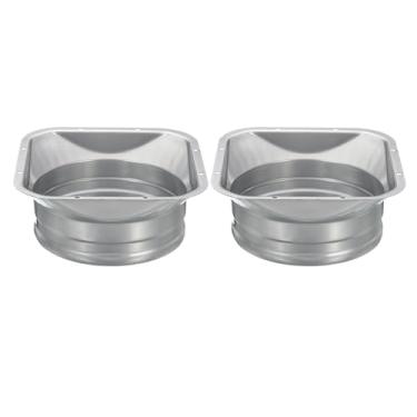 Imagem de YOKIVE 2 peças de flange de conector de duto, tubo anticorrosão de ferro galvanizado quadrado para flange redondo conectar duto de ar, ótimo para sistema de ventilação (cinza, 15 cm)