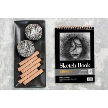 Imagem de Caderno de esboço de 23 x 30 cm, bloco de esboço espiral superior, 1 pacote com 100 folhas (30,8 kg/100 gsm), desenho artístico sem ácido (23 x 30 cm (pacote com 1))