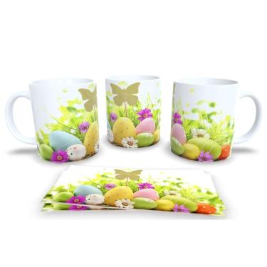 Imagem de Caneca de Porcelana Branca Personalizada Coleção Páscoa