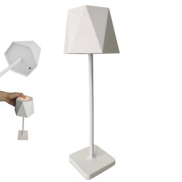 Imagem de Luminaria Abajur de Mesa LED 3 Tons Bateria Recarregavel USB Casa Sala Quarto Cabeceira Trabalho Mesa Escritorio Recepçao Moderno Iluminaçao Decoraçao