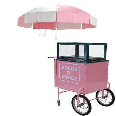 Imagem de Carrinho de bolos doces e brigadeiros com isolamento térmico com placas de gelox Mod 4268