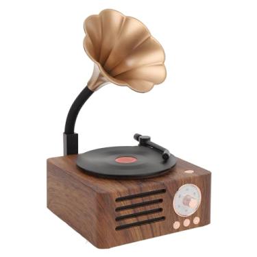 Imagem de Alto-falante Bluetooth, Alto-falante Estéreo Em Formato de Toca-discos Giratório Vintage Portátil, Suporte para Rádio FM Bluetooth 5.0 AUX, para Ouvir Música e Decoração de Casa