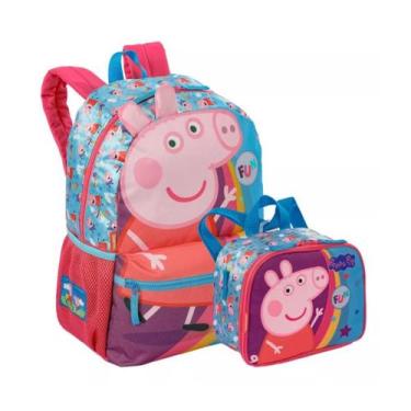 Imagem de Kit Mochila Costas Peppa Pig com Lancheira Térmica Escolar - Sestini, 