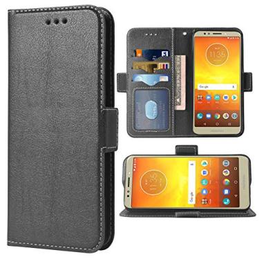 Imagem de Capa de telefone para Moto E5/G6 Play/MotoG6 Forge Folio Flip Wallet Case, compartimentos para cartão de crédito de couro PU proteção total suporte capa protetora para celular Motorola Moto 6G G6Play