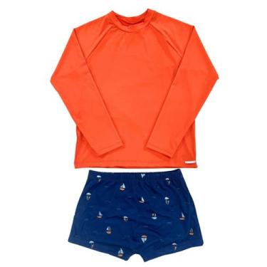 Imagem de Conjunto Menino Blusa + Sunga Juvenil Praia Natação Piscina - Jagar, B